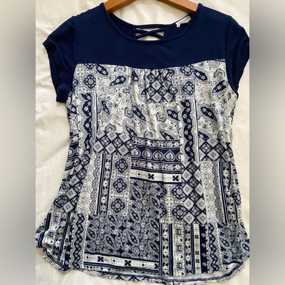 cross back accent westport small stretch womens top pullon small